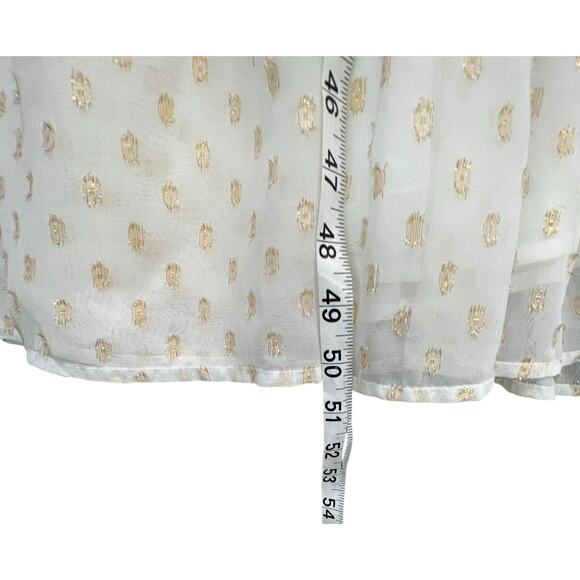 Lulus Shining Sight Midi Dress S White Metallic Gold Dotted One Shoulder Fairy - Picture 12 of 16